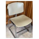 (4) Beige Stacking Chairs
