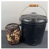 Ash Bucket and Wine Cork Holder Barrel