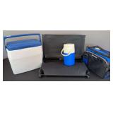 Bleacher Seat, Coleman Cooler, Thermos, & Subzero Lunch Cooler