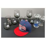 Bengals, Browns, & Colts Glasses & Cleveland Indians Hat