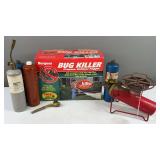 Propane Bottles, Small Propane Grill, and Bug Fogger