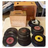 Box of 45 Vinyl Records