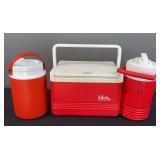 Igloo Cooler and 2 Thermos