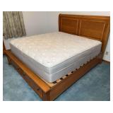 King Size Bed with Oak Frame