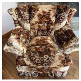 Brown Farmhouse Upholstered Chair