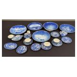 Blue Mini Tea Set (Japan) and Denmark Christmas Plates