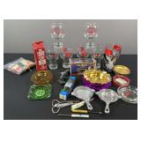 Assortment of Beer Glasses and Ash Trays