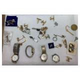Watches, Clips & Assorted Jewelry