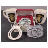 Law Enforcement Belt Buckle and (2) State Patrol Mug