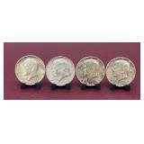(4) 1964 Kennedy Half Dollars