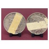(2) 1922 Silver Peace Dollars