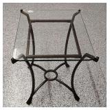 Rectangular Iron Table with Glass Table Top