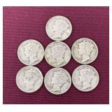 (7) Mercury Dimes