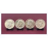 (4) 1964 Kennedy Half Dollars