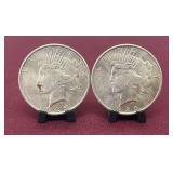 (2) 1925 Silver Peace Dollars