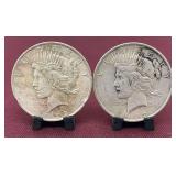 (2) 1922 Silver Peace Dollars