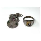 Marked "Sterling" Necklace & Ring