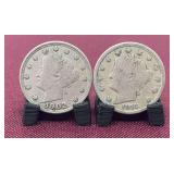 1902 & 1912 V Nickels