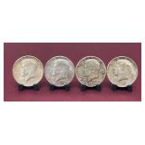(4) 1964 Kennedy Half Dollars