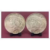 (2) 1923 Silver Peace Dollars