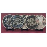 (5) Troy Ounce Christmas Silver Coins