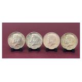 (4) 1964 Kennedy Half Dollars