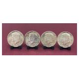 (4) 1964 Kennedy Half Dollars