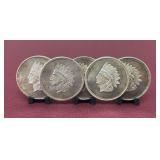 (5) Indian Head One Troy Ounce Coins