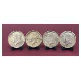 (4) 1964 Kennedy Half Dollars