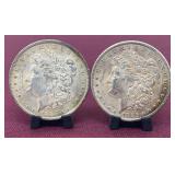 (2) 1885O Morgan Silver Dollars