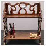 Ornate Hanging Shelf, Peace Ring Holder, and a Gemstone Cat