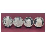 (4) Troy Ounce Christmas Silver Coins