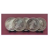 (5) Liberty Head One Troy Ounce Coins