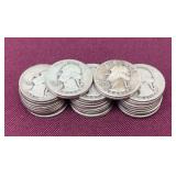 (34) Silver Quarter Dollars