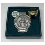 Indianapolis 500 Money Clip and Mens Size 9.5 Unmarked Ring