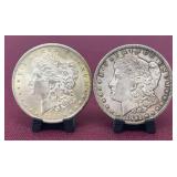 (2) 1885O Morgan Silver Dollars