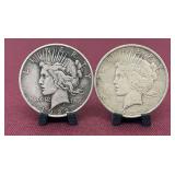 (2) 1922D Silver Peace Dollars