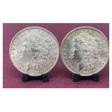 (2) 1885O Morgan Silver Dollars