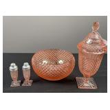 Pink Uranium Candy Jar, Bowl, and Salt and Pepper Shakers