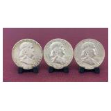 (3) 1963 Franklin Half Dollars