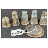 Sterling Silver Salt & Pepper Shakers & Misc Silver Items