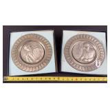 (2) President Pewter Display Plates