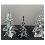 Trio of Decorative Christmas Trees