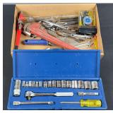 Pipe Wrenches, JCPenney Socket Set, & Assortment of Wrenches