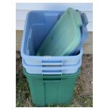 (3) Rubbermaid Roughneck Totes with Lids