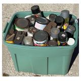 Large Tote of Paints & Stains