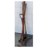 Spade Shovels, Pitch Fork, & Assorted Hand Tools