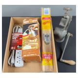 Lees Corn Cutter, 6-Outlet Power Strip, Vintage Meat Grinder, and Kayser Cream Whipper 1/2L