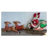Santa Clause & Rain Deer Sleigh Christmas Decoration