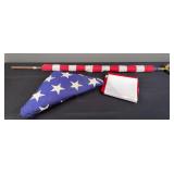 Pair of American Flags and Canada Flag